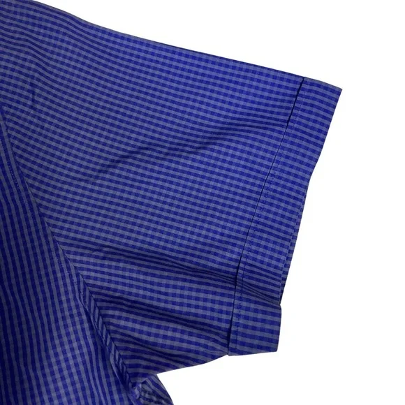 Ted Baker Men's Shirt Sz XL Blue Button Up Short Sleeve 100% Cotton‎ - Picture 4 of 7